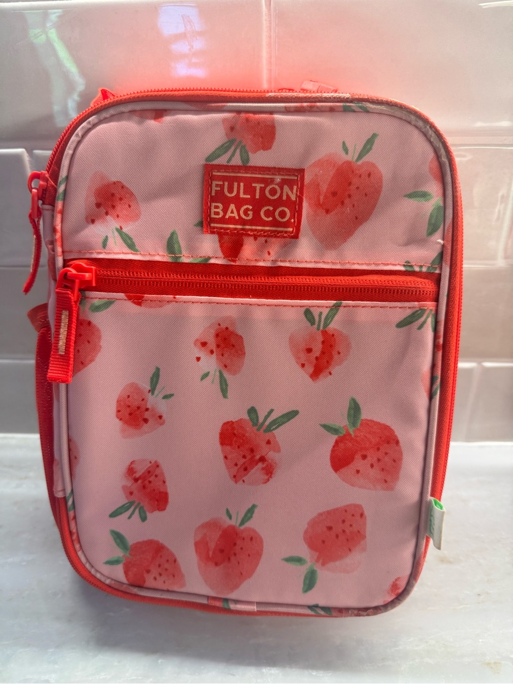 Kids Strawberry Pink Lunch Bag